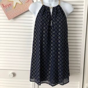 Michael Kors Sleeveless Top Navy Blue  NWT Medium